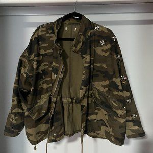 H&M camouflage oversized jacket